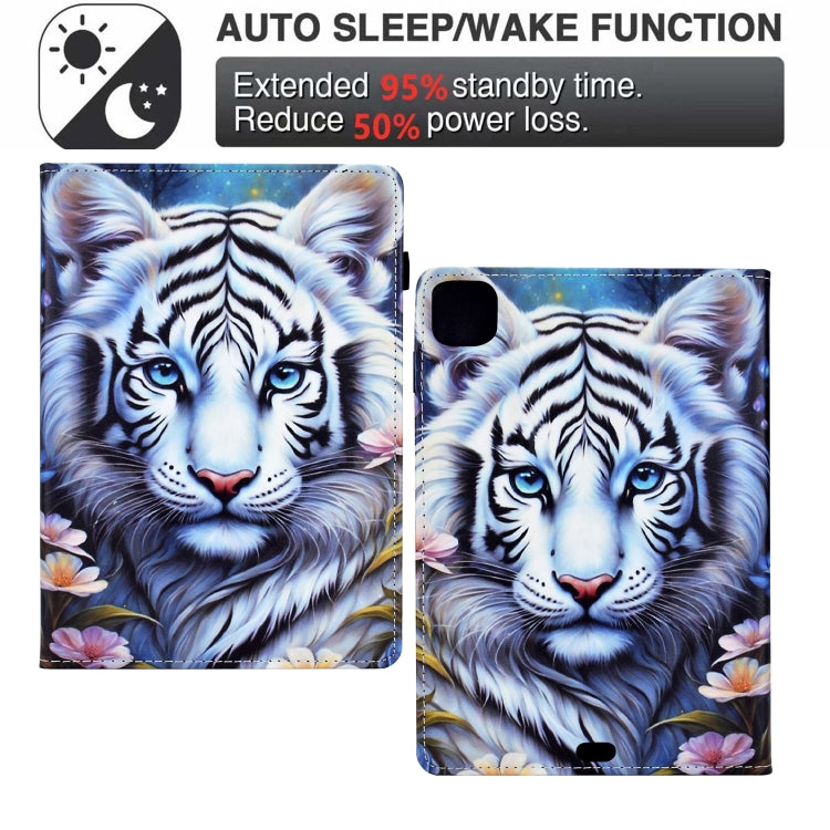 For iPad Pro 11 2024 Painted Pattern Leather Tablet Case(White Tiger) - iPad Pro 11 2024 Cases by buy2fix | Online Shopping UK | buy2fix