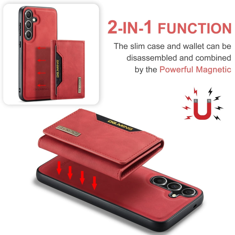 For Samsung Galaxy S24 FE 5G DG.MING M2 Series 3-Fold Multi Card Bag + Magnetic Phone Case(Red) - Galaxy S24 FE 5G Cases by DG.MING | Online Shopping UK | buy2fix