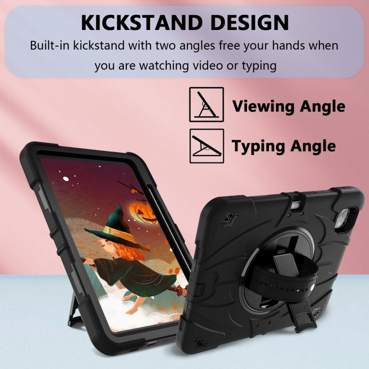 For iPad Pro 11 2024 Bat Hand Grip Turntable Stand Tablet Case(Black) - iPad Pro 11 2024 Cases by buy2fix | Online Shopping UK | buy2fix