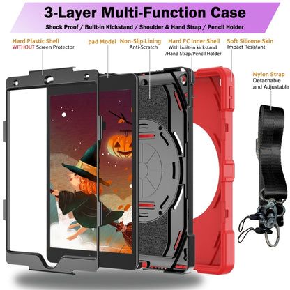 For iPad 10.2 2021 / 2020 / 2019 Bat Hand Grip Turntable Stand Tablet Case(Red Black) - iPad 10.2 Cases by buy2fix | Online Shopping UK | buy2fix