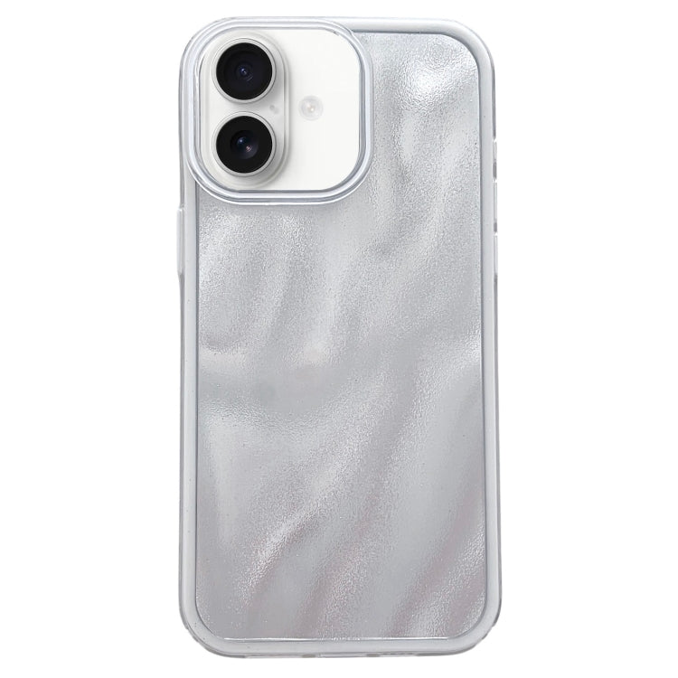 For iPhone 16 Quicksand Texture Glitter TPU Hybrid PC Phone Case(White) - iPhone 16 Cases by buy2fix | Online Shopping UK | buy2fix