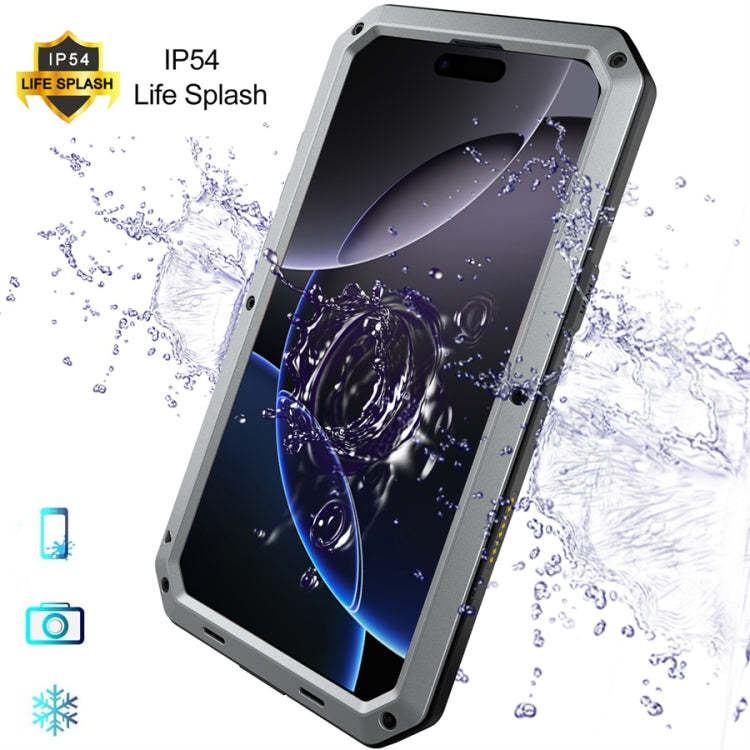 For iPhone 16 Pro Max Shockproof IP54 Life Waterproof Phone Case(Silver) - iPhone 16 Pro Max Cases by buy2fix | Online Shopping UK | buy2fix