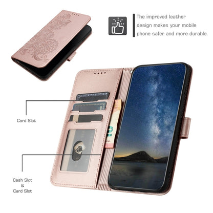 For Samsung Galaxy S25 5G Datura Flower Embossed Flip Leather Phone Case(Rose Gold) - Galaxy S25 5G Cases by buy2fix | Online Shopping UK | buy2fix