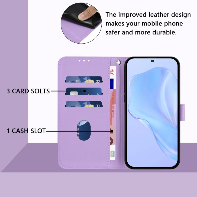 For Sony Xperia 10 VI 2024 Skin Feel Solid Color Leather Phone Case with Lanyard(Lavender Purple) - Sony Cases by buy2fix | Online Shopping UK | buy2fix