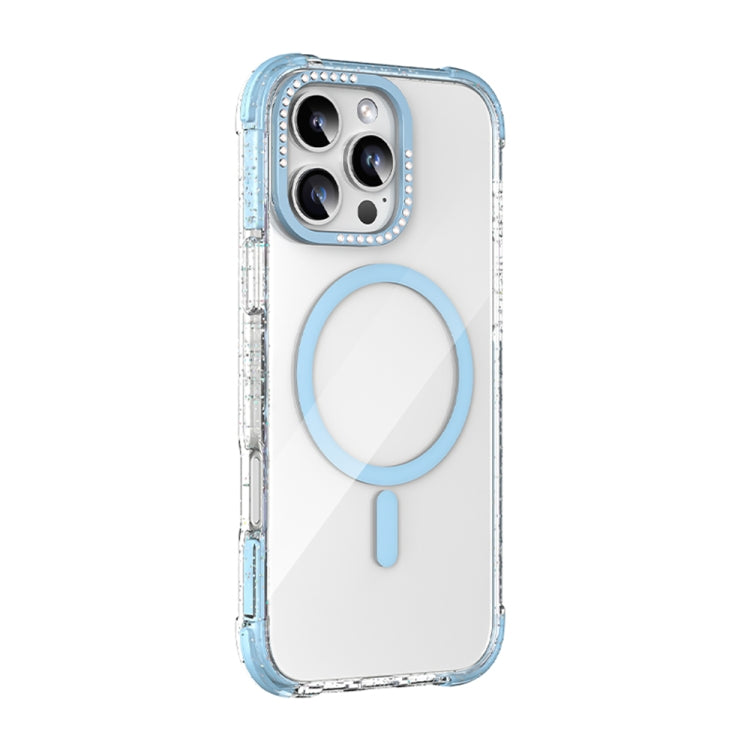 For iPhone 16 Pro Max Mutural Blink Series Glitter Edge MagSafe Magnetic Phone Case(Blue) - iPhone 16 Pro Max Cases by Mutural | Online Shopping UK | buy2fix