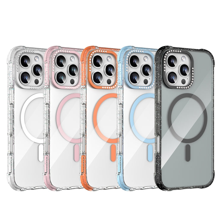 For iPhone 16 Mutural Blink Series Glitter Edge MagSafe Magnetic Phone Case(White) - iPhone 16 Cases by Mutural | Online Shopping UK | buy2fix