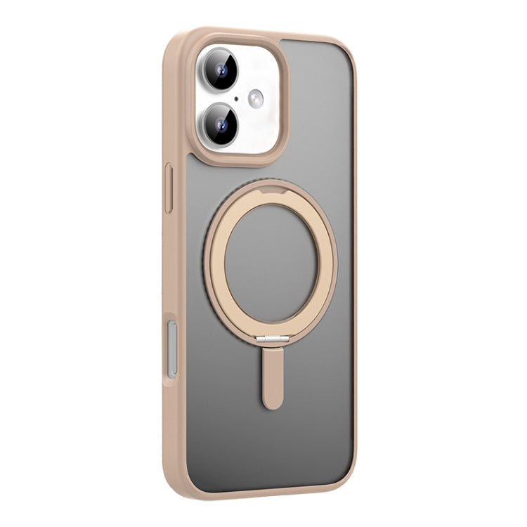 For iPhone 16 Mutural Armor Series MagSafe Magnetic Holder Phone Case(Desert Gold) - iPhone 16 Cases by Mutural | Online Shopping UK | buy2fix