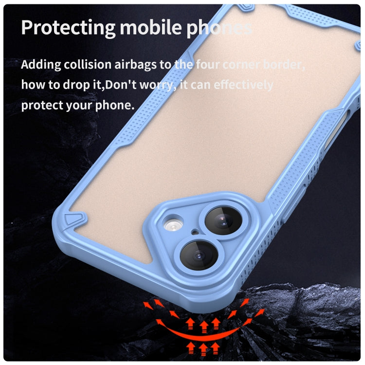 For iPhone 16 Armor Glaze PC Hybrid TPU Phone Case(Blue) - iPhone 16 Cases by buy2fix | Online Shopping UK | buy2fix