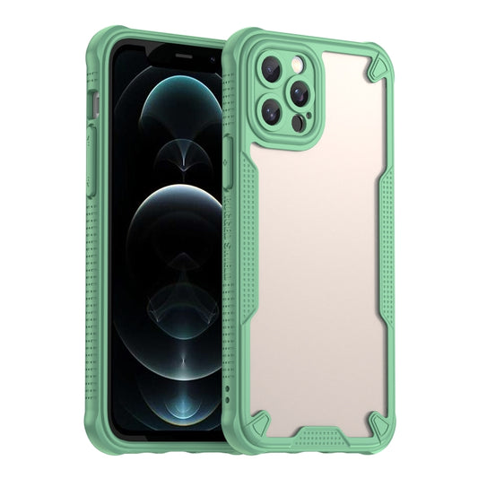 For iPhone 12 Pro Max Armor Glaze PC Hybrid TPU Phone Case(Green) - iPhone 12 Pro Max Cases by buy2fix | Online Shopping UK | buy2fix