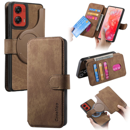 For Motorola Moto G Stylus 5G 2024 CaseNeo MagSafe RFID Anti-theft Retro Leather Phone Case(Brown) - Motorola Cases by CaseNeo | Online Shopping UK | buy2fix