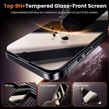 For iPhone 16 Pro Dust-Free Easy Install Privacy Tempered Glass Film(Black) - iPhone 16 Pro Tempered Glass by buy2fix | Online Shopping UK | buy2fix