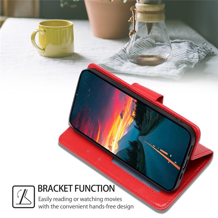 For iPhone 16 Crystal Texture Leather Phone Case(Red) - iPhone 16 Cases by buy2fix | Online Shopping UK | buy2fix