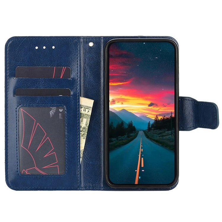 For iPhone 16 Plus Crystal Texture Leather Phone Case(Royal Blue) - iPhone 16 Plus Cases by buy2fix | Online Shopping UK | buy2fix