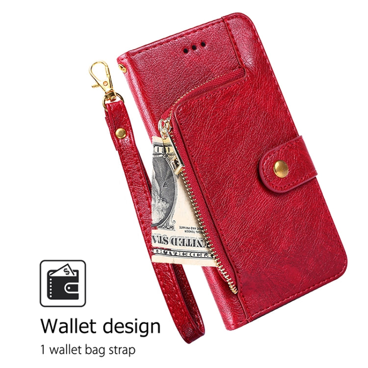 For iPhone 16 Pro Zipper Bag Leather Phone Case(Red) - iPhone 16 Pro Cases by buy2fix | Online Shopping UK | buy2fix