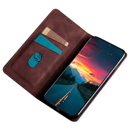 For iPhone 16 Skin Feel Magnetic Leather Phone Case(Dark Brown) - iPhone 16 Cases by buy2fix | Online Shopping UK | buy2fix