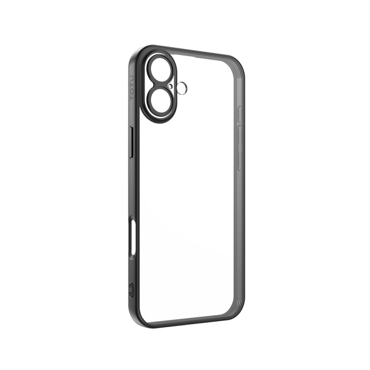 For iPhone 16 TOTU PC-2 Soft Jane Series Electroplated TPU Phone Case with Lens Film(Black) - iPhone 16 Cases by TOTUDESIGN | Online Shopping UK | buy2fix