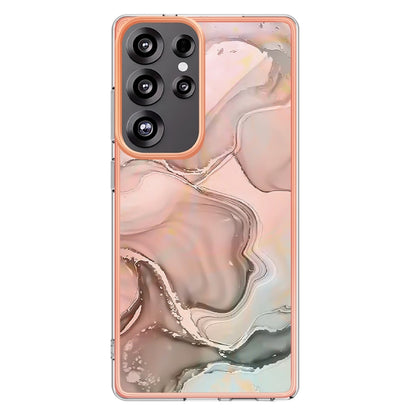 For Samsung Galaxy S25 Ultra 5G Electroplating Marble Dual-side IMD Phone Case(Rose Gold 015) - Galaxy S25 Ultra 5G Cases by buy2fix | Online Shopping UK | buy2fix