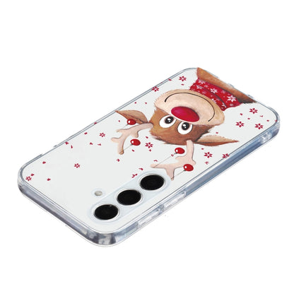 For Samsung Galaxy S25 5G Christmas Painted Pattern TPU Transparent Phone Case(Elk) - Galaxy S25 5G Cases by buy2fix | Online Shopping UK | buy2fix