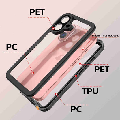 For iPhone 16 Plus RedPepper IP68 Waterproof Triple-proof Phone Case(Black) - iPhone 16 Plus Cases by RedPepper | Online Shopping UK | buy2fix