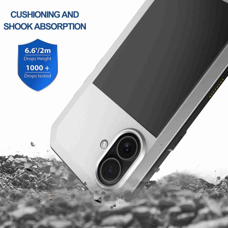 For iPhone 16 RedPepper Triple-proof Metal Phone Case(Silver) - iPhone 16 Cases by RedPepper | Online Shopping UK | buy2fix