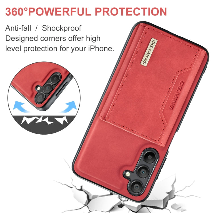 For Samsung Galaxy A16 5G DG.MING M2 Series 3-Fold Multi Card Bag + Magnetic Phone Case(Red) - Galaxy Phone Cases by DG.MING | Online Shopping UK | buy2fix