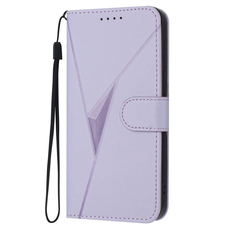 For OnePlus 11 Triangle Pattern Buckle Clasp Leather Phone Case(Light Purple) - OnePlus Cases by buy2fix | Online Shopping UK | buy2fix