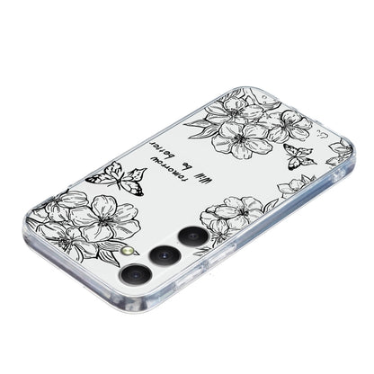 For Samsung Galaxy S25 5G Colorful Painting Pattern TPU Phone Case(Butterfly Flower) - Galaxy S25 5G Cases by buy2fix | Online Shopping UK | buy2fix