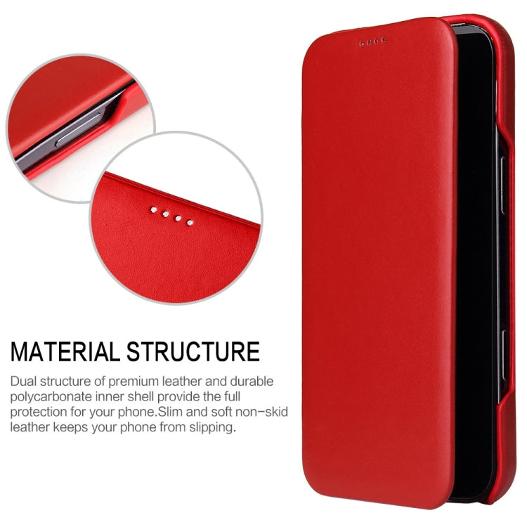 For iPhone 16 Pro Max Fierre Shann Top Layer Cowhide Business Magnetic Leather Phone Case(Red) - iPhone 16 Pro Max Cases by FIERRE SHANN | Online Shopping UK | buy2fix