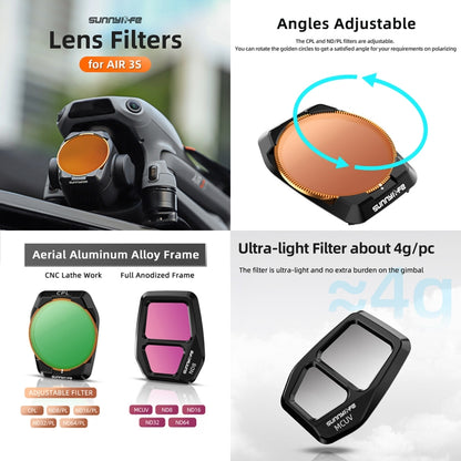 For DJI Air 3S Sunnylife Camera Lens Filter, Filter:4 in 1 ND8-64 -  by Sunnylife | Online Shopping UK | buy2fix