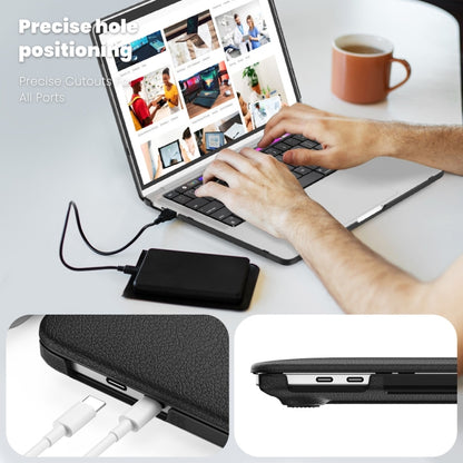 For MacBook Pro 13.3 inch M1 A2338 Business Magnetic Holder PC + PU Laptop Protective Case(Black) - MacBook Pro Cases by buy2fix | Online Shopping UK | buy2fix