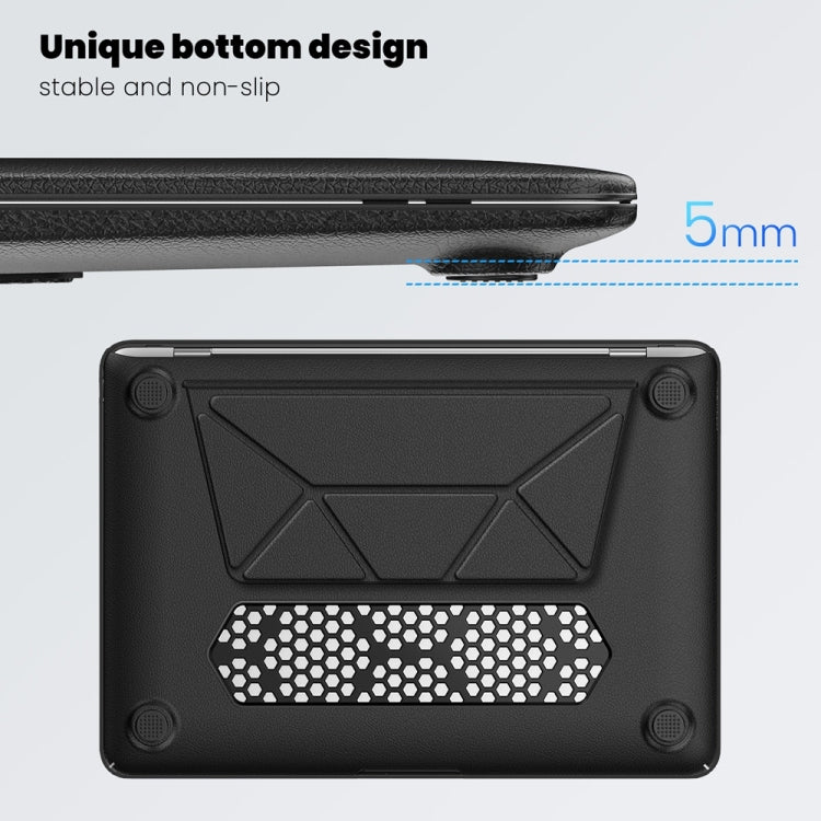 For MacBook Air 13.3 inch A2337 Business Magnetic Holder PC + PU Laptop Protective Case(Black) - MacBook Air Cases by buy2fix | Online Shopping UK | buy2fix