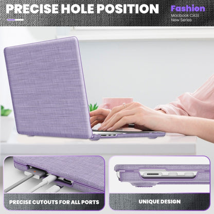 For MacBook Air 15.3 inch A3114 / A2941 Fabric Magnetic Holder Laptop Protective Case(Purple) - MacBook Air Cases by buy2fix | Online Shopping UK | buy2fix