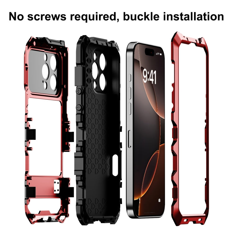 For iPhone 16 Pro Max R-JUST Life Waterproof Dustproof Shockproof Phone Case(Red) - iPhone 16 Pro Max Cases by R-JUST | Online Shopping UK | buy2fix