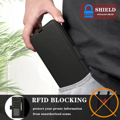 For Samsung Galaxy S25+ / S24+ 5G Side Buckle RFID Anti-theft Leather Phone Case(Black) - Galaxy S25+ 5G Cases by buy2fix | Online Shopping UK | buy2fix