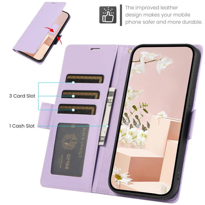 For Samsung Galaxy S25+ / S24+ 5G Side Buckle RFID Anti-theft Leather Phone Case(Light Purple) - Galaxy S25+ 5G Cases by buy2fix | Online Shopping UK | buy2fix