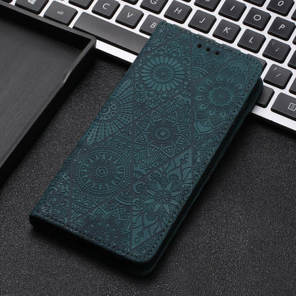 For Samsung Galaxy S25 Ultra 5G Ethnic Embossed Adsorption Leather Phone Case(Blue) - Galaxy S25 Ultra 5G Cases by buy2fix | Online Shopping UK | buy2fix