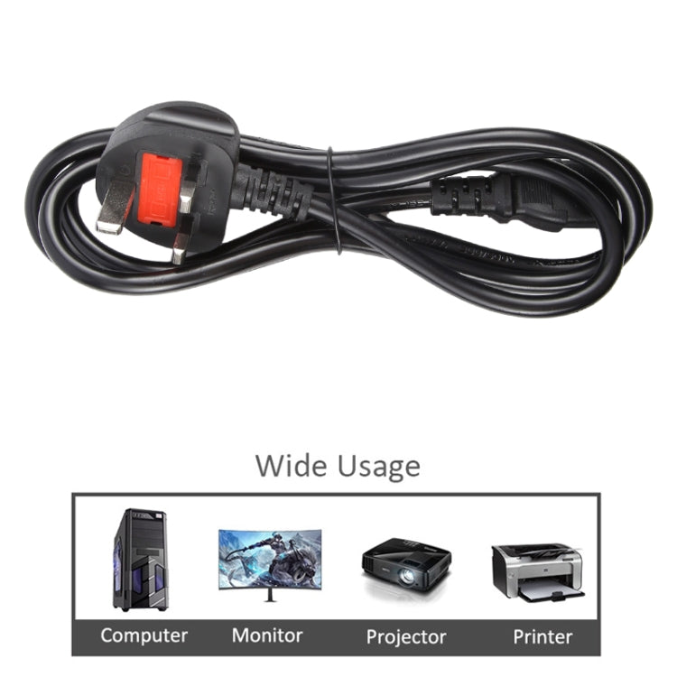 Big UK Plug Computer PC Power Cord 3 Pin Cable, Length:5m(Black) - Power Cord by buy2fix | Online Shopping UK | buy2fix