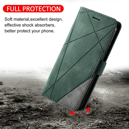 For Samsung Galaxy S25 Ultra 5G Skin Feel Splicing Leather Phone Case(Green) - Galaxy S25 Ultra 5G Cases by buy2fix | Online Shopping UK | buy2fix