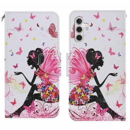 For Samsung Galaxy S25+ 5G Colored Drawing Pattern Leather Phone Case(Dancing Girl) - Galaxy S25+ 5G Cases by buy2fix | Online Shopping UK | buy2fix