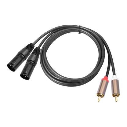 2 RCA Male to 2 XLR Male Audio Balance Cable, Length:3m(Black) - RCA Cable by buy2fix | Online Shopping UK | buy2fix