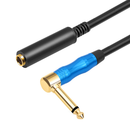 6.35mm 1/4 TRS Male Mono Elbow to Female Electric Guitar Audio Cable, Length:0.3m(Black Blue) - Microphone Audio Cable & Connector by buy2fix | Online Shopping UK | buy2fix