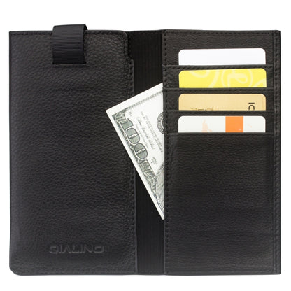 For iPhone XR QIALINO Nappa Texture Top-grain Leather Horizontal Flip Wallet Case with Card Slots(Black) - More iPhone Cases by QIALINO | Online Shopping UK | buy2fix