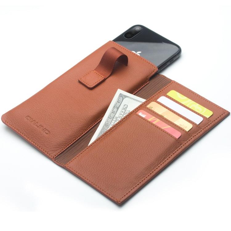 For iPhone XR QIALINO Nappa Texture Top-grain Leather Horizontal Flip Wallet Case with Card Slots(Brown) - More iPhone Cases by QIALINO | Online Shopping UK | buy2fix