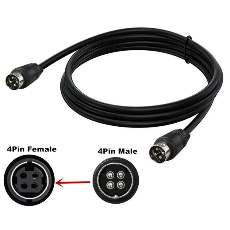 MD DIN 4 Pin Male to Male AC/DC Power Audio Adapter Cable, Length:1m(Black) - Microphone Audio Cable & Connector by buy2fix | Online Shopping UK | buy2fix