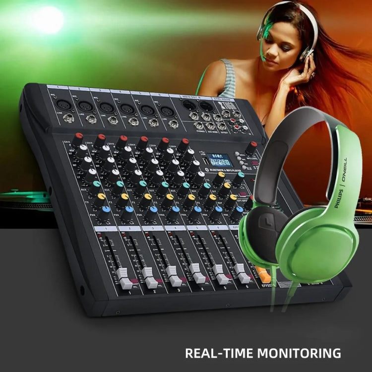 XTUGA CT60X 6-Channels Audio Mixer DJ Mixing Console with 48V Power Supply(AU Plug) - Live Sound Effects Processors by XTUGA | Online Shopping UK | buy2fix