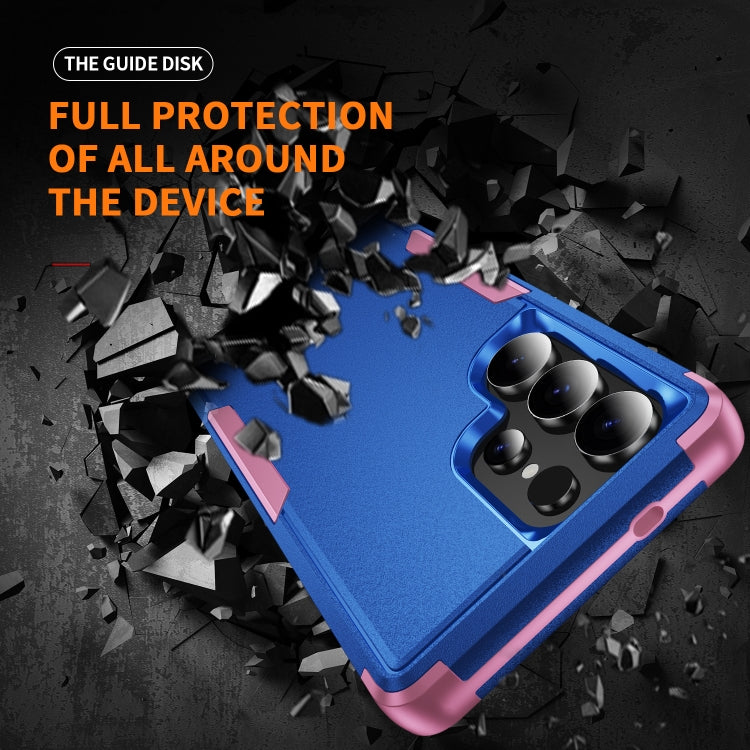 For Samsung Galaxy S25 Ultra 5G TPU + PC Shockproof Protective Phone Case(Royal Blue + Pink) - Galaxy S25 Ultra 5G Cases by buy2fix | Online Shopping UK | buy2fix