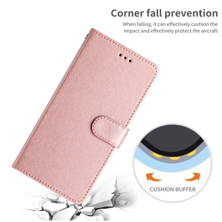 For Samsung Galaxy S25 5G Silk Texture Horizontal Flip Leather Phone Case(Rose Gold) - Galaxy S25 5G Cases by buy2fix | Online Shopping UK | buy2fix