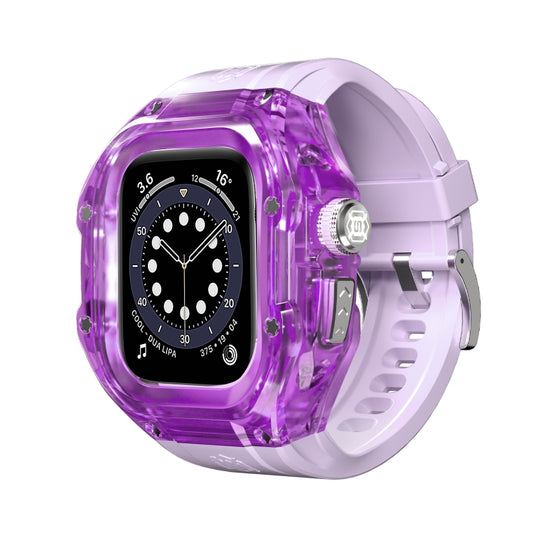 For Apple Watch Ultra 1 / 2 49mm RedPepper Armor Metal Case Integrated Silicone Watch Band(Clear Purple) - Watch Cases by RedPepper | Online Shopping UK | buy2fix