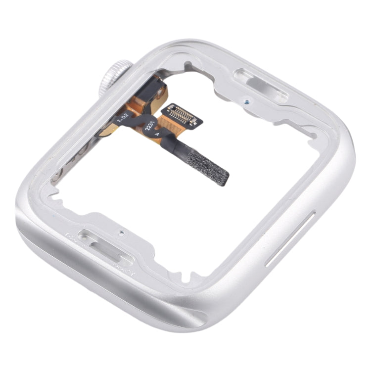 For Apple Watch Series  8 / 9 41MM LTE Aluminium Alloy Middle Frame Bezel Plate with Crown Spin Axis Flex Cable(Silver) - Middle Frame by buy2fix | Online Shopping UK | buy2fix