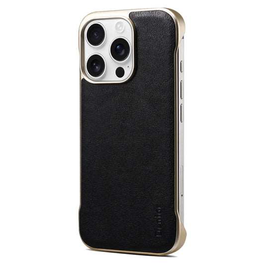 For iPhone 16 Pro Denior MagSafe Genuine Leather Calf Texture  Phone Case(Black) - iPhone 16 Pro Cases by Denior | Online Shopping UK | buy2fix